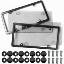 2x Unbreakable License Plate Coversframes Auto Tag Shield Protector Front Rear
