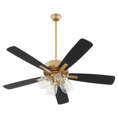 Quorum International 4525-04 Ovation 52'' 5 Blade 4 Light Indoor - Brass