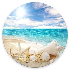Mouse Pad, Beautiful Beach Seascape Mouse Pads with Design, Round Washable Cl...