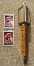 Yuengling Bock Beer Tap Handle W/ 2 Labels Pottsville PA Bar Pub Good Cond Draft