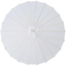 32" White Wedding Decoration Handmade Cloth Parasol Umbrella, Chinese Japanes...