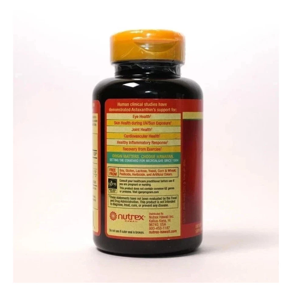 BioAstin Astaxantina Hawaiana 12 mg Suplemento 120 Geles Blandos 10/2027 Foto 3 de 4
