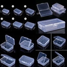 Clear Small Plastic Storage Box Boxes W/ Lids Office Stackable Rectangular