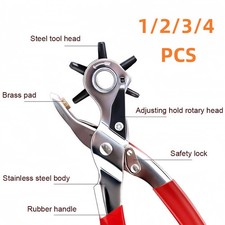 New Leather Hole Punch Belt Puncher Tool Hole Maker Revolving Rotary Heavy Duty