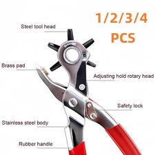 New Leather Hole Punch Belt Puncher Tool Hole Maker Revolving Rotary Heavy Duty