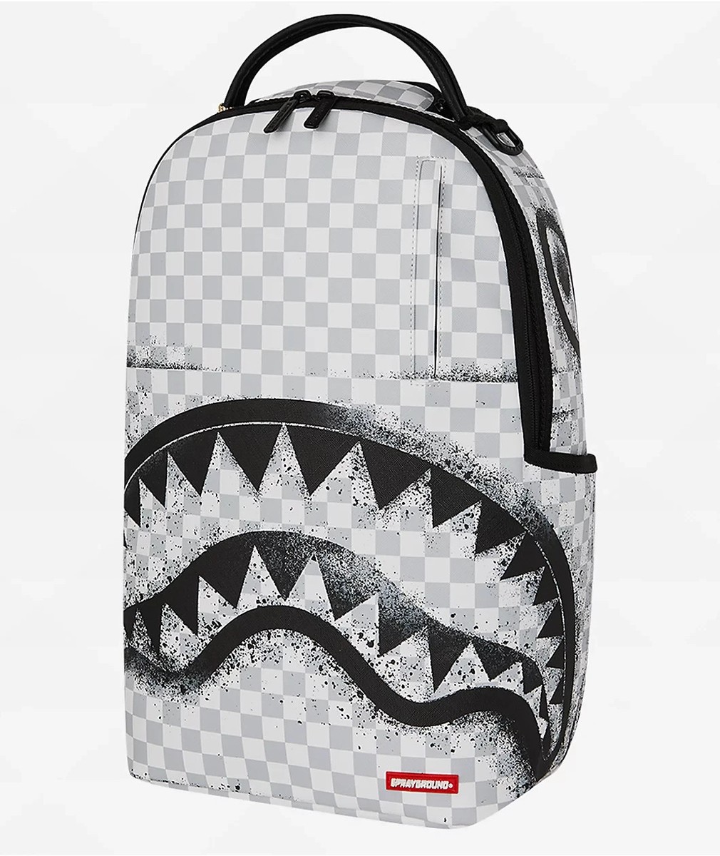 Sprayground Storm Fade White Check Backpack🔥New Black Bookbag