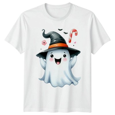 Süß Geist Hexenhut Blumen Damen T-Shirt Spooky Season Halloween Geschenk für sie