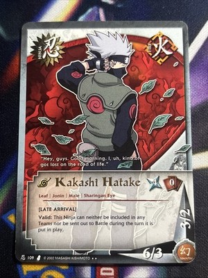 Naruto CCG - Kakashi Hatake Late Arrival Rare Gold Foil Text -109