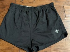 Adidas Vintage Running Black Shorts Polyester Mens Size XL