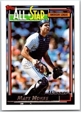 #404 Matt Nokes, New York Yankees - All-Star 1992 Topps Gold Winner base