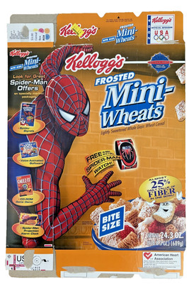 2004 Spider-Man Movie Kellogg's Frosted Mini Wheats Cereal Box