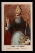 B1 ANTICO Santino Holy Card BEATO AGOSTINO VESCOVO DI LUCERA FOGGIA CROMO