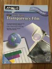 Apollo Color Laser Printer Transparency Film Premium Quality New Fifty 8.5x11