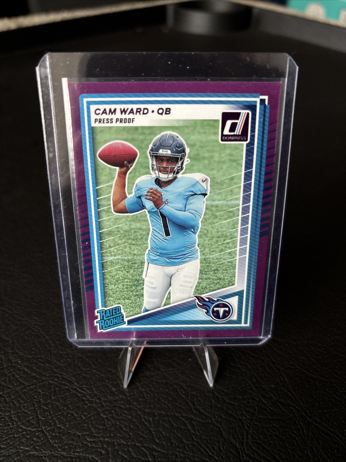2025 Donruss Cam Ward Rated Rookie Press Proof Purple #350 Titans