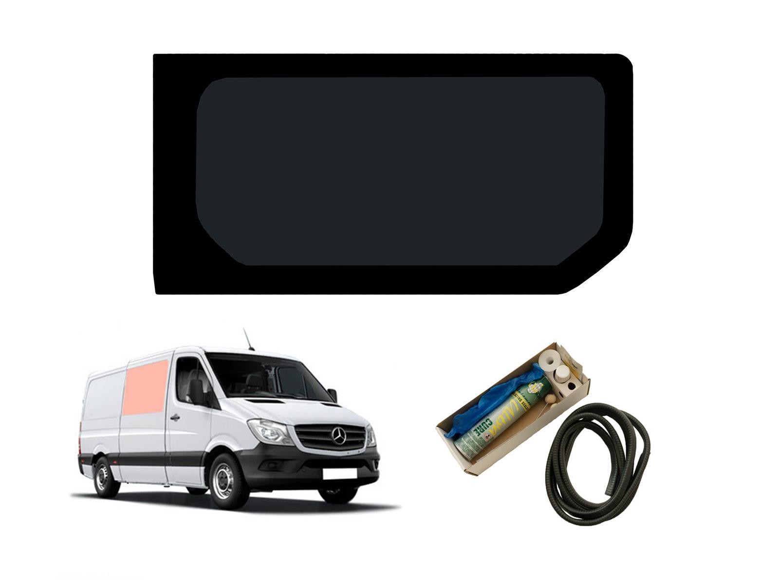VW Crafter (2006-2017) Driver Side Panel Dark Tint Window With Fitting Kit