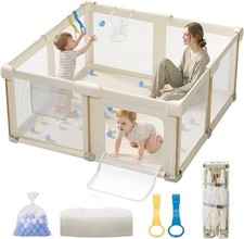 Foldable Baby Playpen 59x59 Collapsible Play Pen Zipper Door Indoor Outdoor New