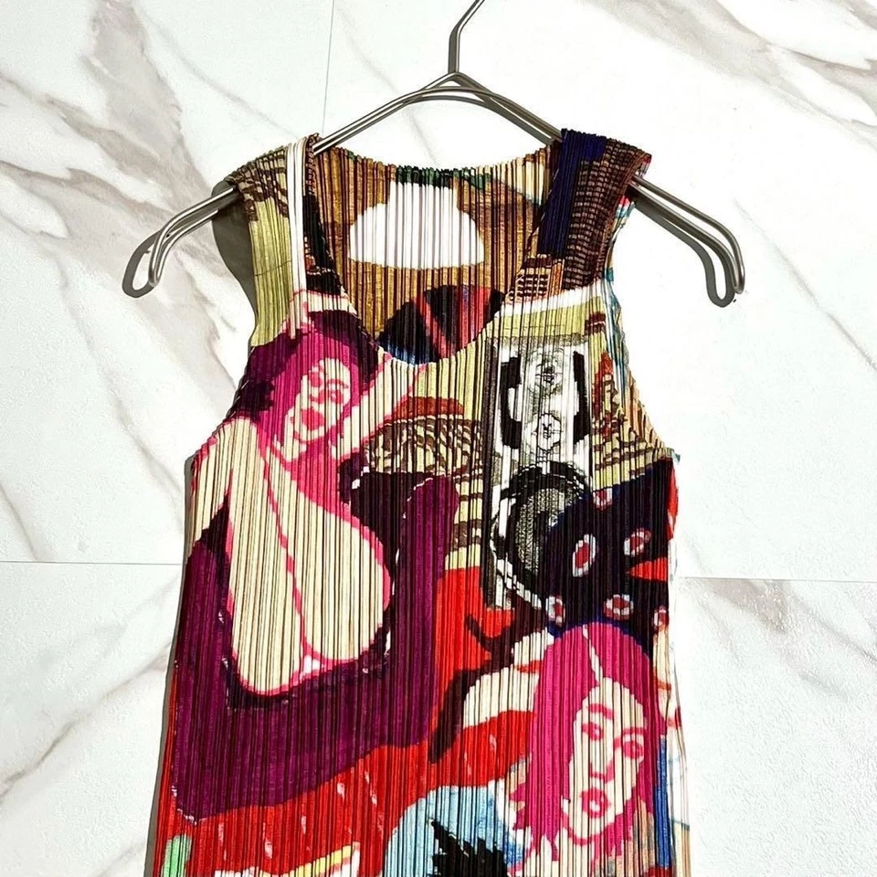 Топ со складками Please Issey Miyake с графическим принтом без рукавов PP12-JK231 - Изображение 4 из 4