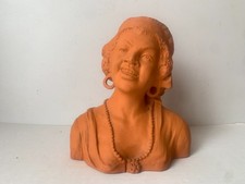 ancien petit buste de femme en terre cuite, Tuilerie Coopérative Roumazières