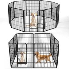 Dog Playpen 40 Inch 8 Panels Indoor Outdoor Metal Pet Fence Foldable Dog Play