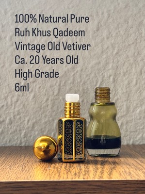 6ml Attar Vintage Old Vetiver / 100% Natural Pure / Ruh Khus Qadeem 20 Years Old