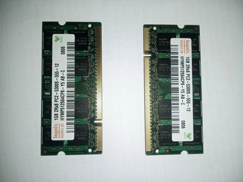 2GB (2x1GB) Hynix RAM sodimm PC2-667MHz per laptop - Immagine 2 di 2