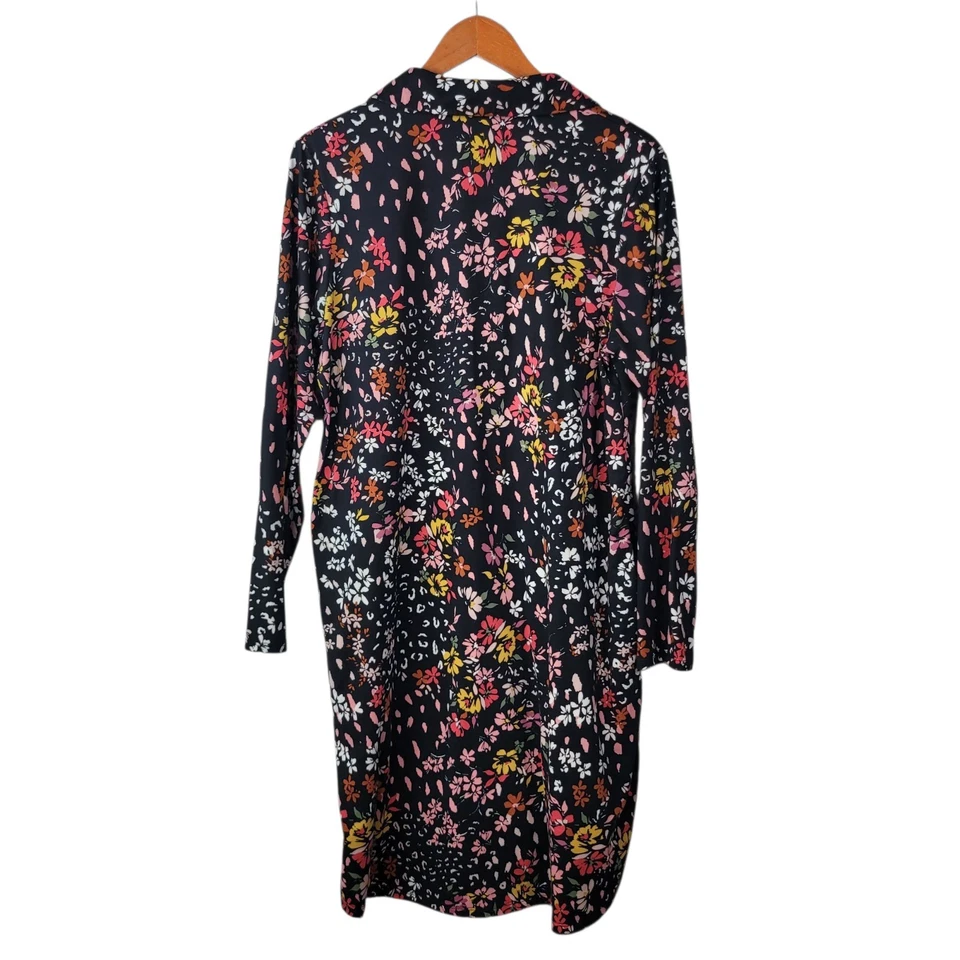 Cuddl Duds Nightgown Sleep Shirt Size Large Henley Pullover Floral Midi Stretch - Image 4 of 4