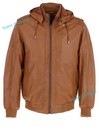 Mens Brown Hooded Motorcycle Jacket Stylish Biker Lambskin Leather Design Trendy