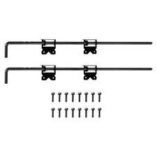 2 Pack 36" Cane Bolt Gate Drop Rod Wood Fences Gate Hardware Ground Latch Black