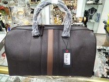 TED BAKER MXB-EVYDAY MENS  DARK BROWN STRIPED PU HOLDALL, 256310 NEW.