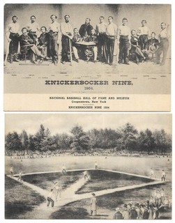 Béisbol: "Knickerbocker Nine"; "Elysian Fields"; PC del Salón de la Fama temprano; 2 4 1
