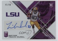 2017 Panini Elite Draft Picks Status Purple Die-Cut 45/99 Travin Dural Auto qh5