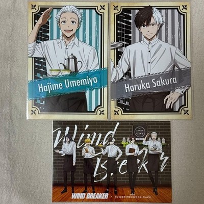 WINDBREAKER Tower Records Cafe Postcard 3Set, Vintage/Used, Japanese Co.