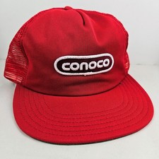 Vintage USA MADE Conoco Oil Gas Patch Trucker Hat Snapback Cap