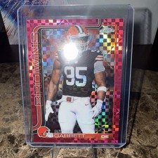 2025 Topps Chrome Football Myles Garrett #70 Pink X-Fractor - Cleveland Browns