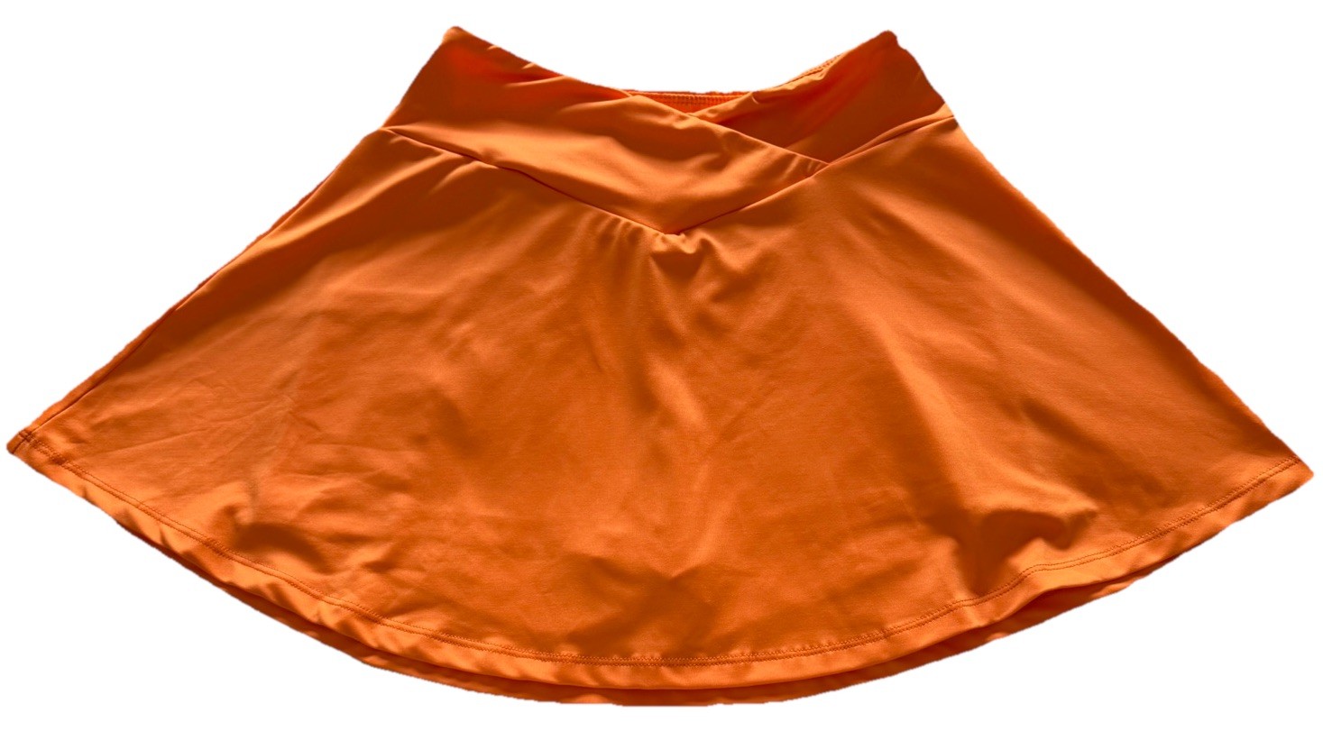 🧡SHEIN Tennis Skort Skirt Built-In Shorts-Orange-Size S🧡