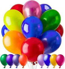 Assorted Rainbow Latex Balloons 100 Pack 12 inch Round Helium Bright ...