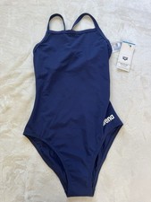 NWT Arena Training Swimsuit Master FL Swim Navy Blue Women's Girl  s Size US 36 L