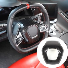 Abs Carbon Steering Wheel Center Cover Accessories Trim For Corvette C8 2020-24