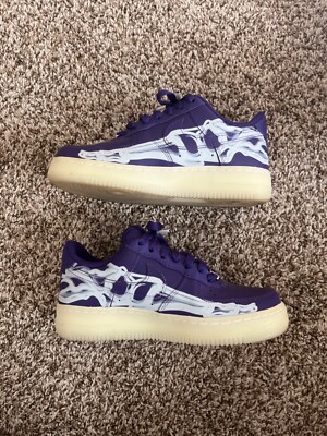 Size 4 - Nike Air Force 1 Low Purple Skeleton