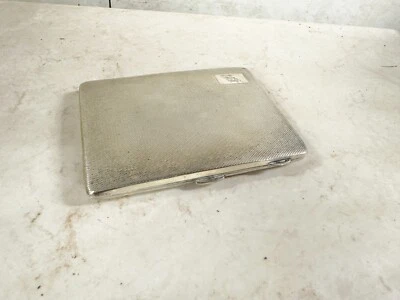 VINTAGE SILVER PLATE PLATED CIGARETTE CASE HOLDER ENGINE TURNED ART DECO - Image 1 of 4