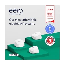 Amazon eero 6+ mesh Wi-Fi router | 1.0 Gbps Ethernet | Coverage up to 4,500 s...