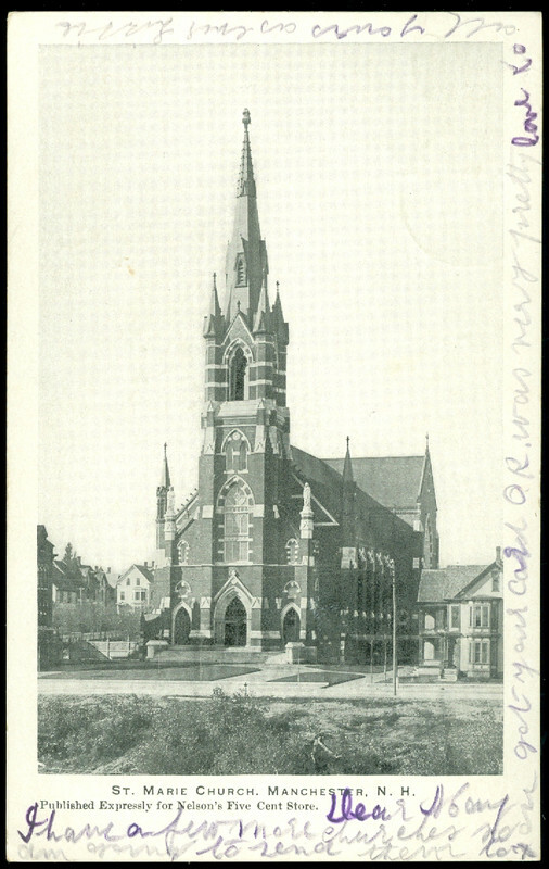 ST. MARIE CHURCH MANCHESTER, NH POSTCARD eBay