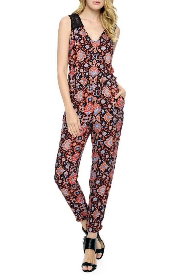 Ella Moss Tunisia Women's V-Neck Sleeveless Lace Inset Jumpsuit Size S - Image 4 of 4