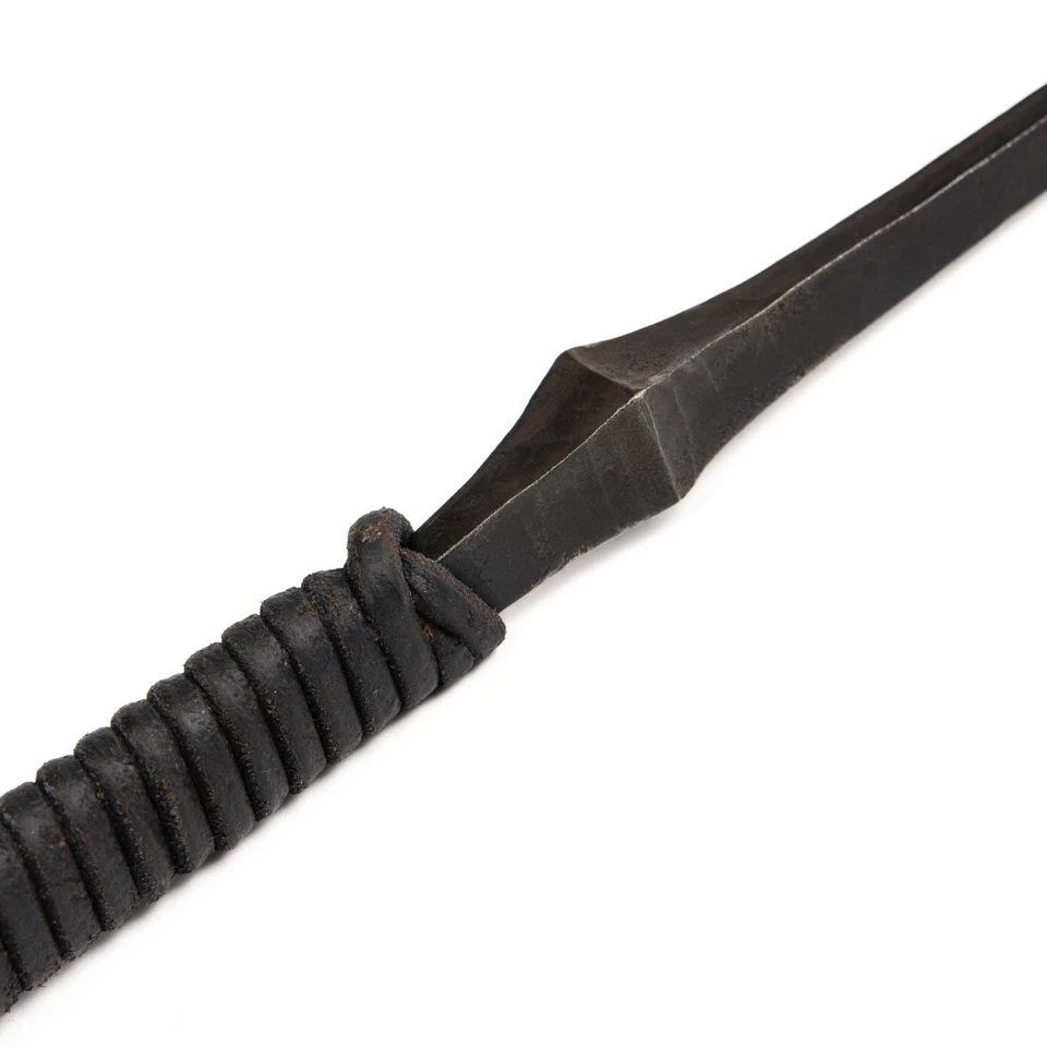 Chimenea de póker de acero negro forjado hecha a mano larga 70 cm (27,5 pulgadas) Foto 4 de 4