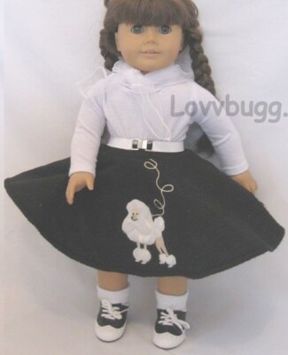 Black Poodle Skirt Set for American Girl Maryellen 18