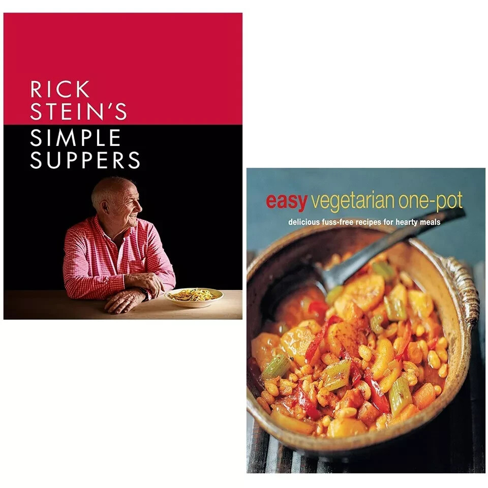 Rick Stein's Simple Suppers, Easy Vegetarian One-pot 2 Books Set Hardcover