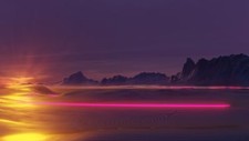 Landscape retrowave vaporwave neon sunset mountains Custom Gaming Mat Desk