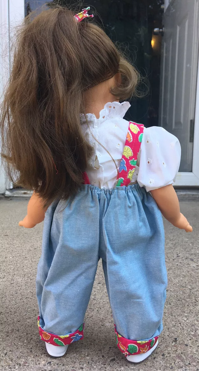 vintage 90s gotz doll patricia 19” soft body Original Outfit Brown