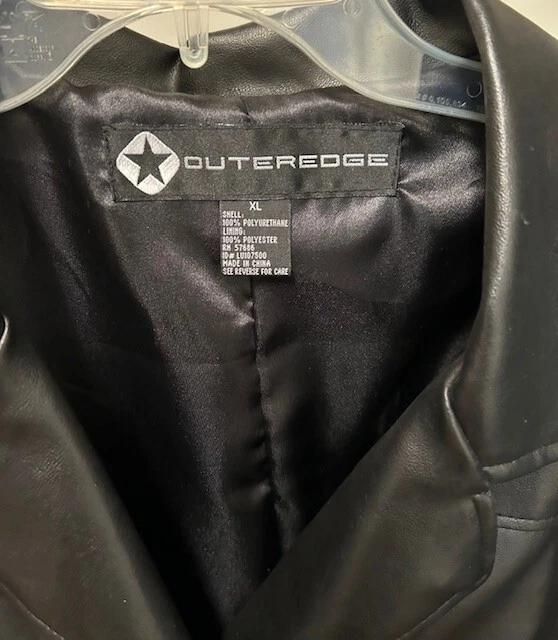 OUTEREDGE Women's Black Faux Leather Jacket Sz XL - Image 3 of 4