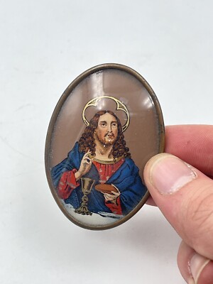 Ref 589 fixed under religious glass 19th